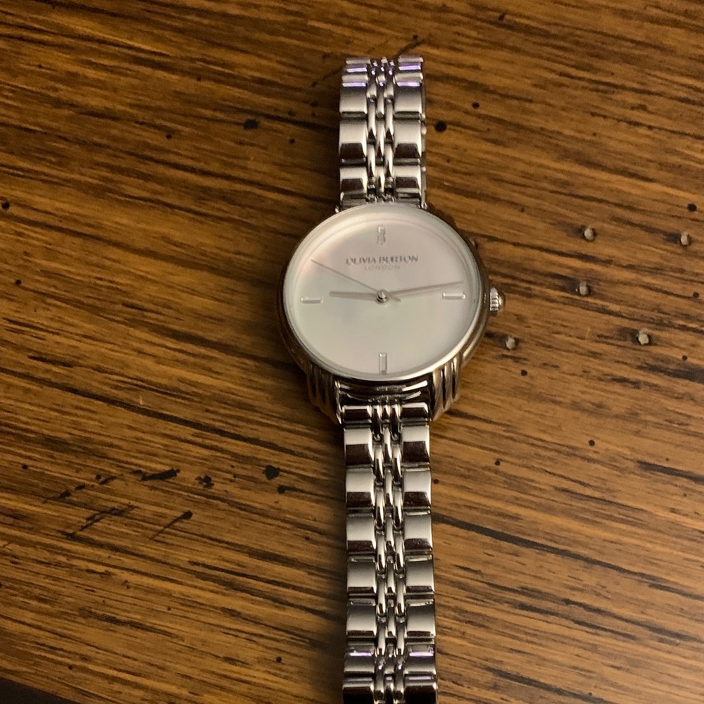 OLIVIA BURTON 30mm Art Deco 2.0 Ivory & Silver Bracelet Watch